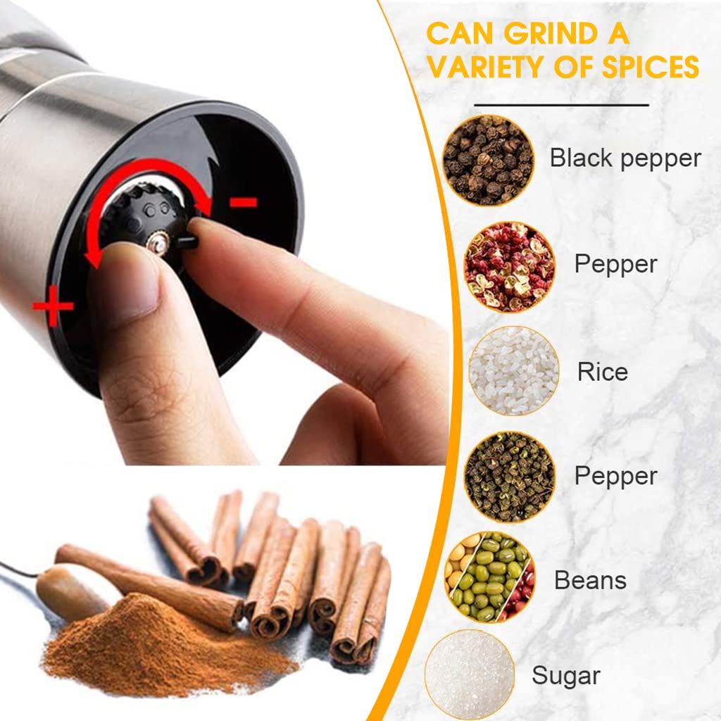 HASTHIP® Pepper Crusher, Salt and Pepper Clear Grinder with Adjustable Ceramic Blades & Dust Cover Lid, Salt and Pepper Shaker Glass Bottle for Coarseness Grind Spices, 180ml, 1 Pcs, Black HASTHIP® Pepper Crusher, Salt and Pepper Clear Grinder with Adjustable Ceramic Blades & Dust Cover Lid, Salt and Pepper Shaker Glass Bottle for Coarseness Grind Spices, 180ml, 1 Pcs, Black